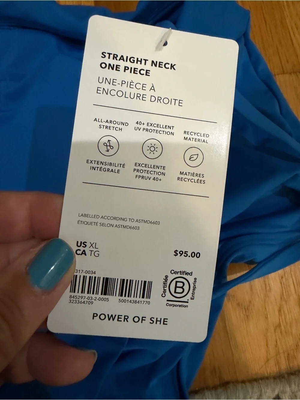Athleta Blue One-Piece Swimsuit - Classic Tank Style